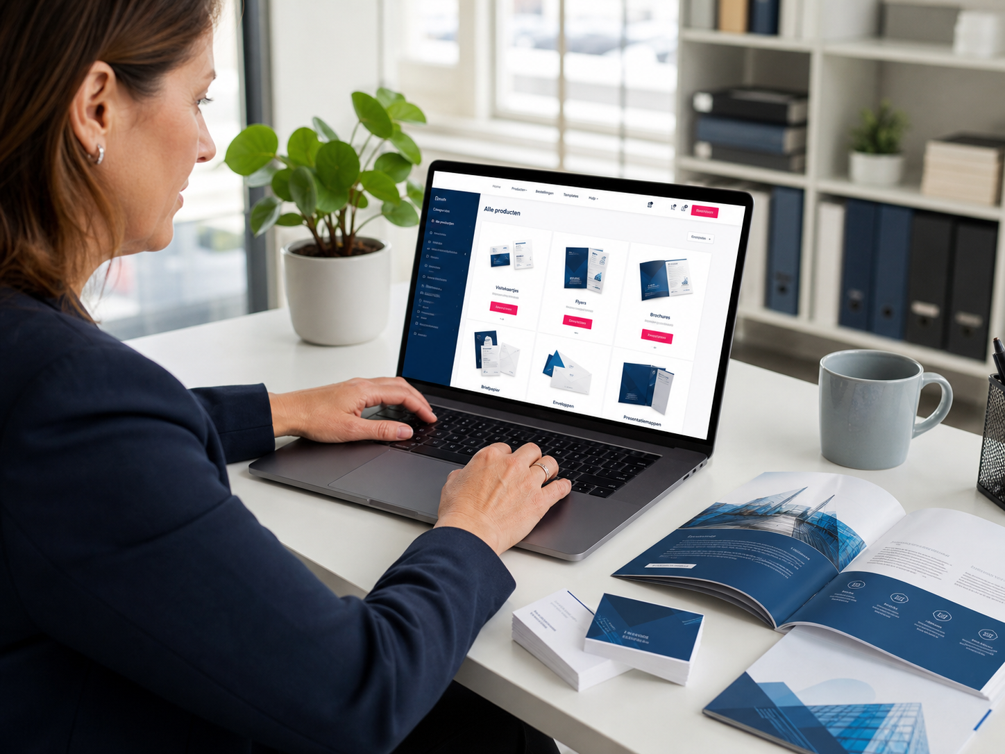 Medewerker bestelt huisstijldrukwerk via een eigen printportaal